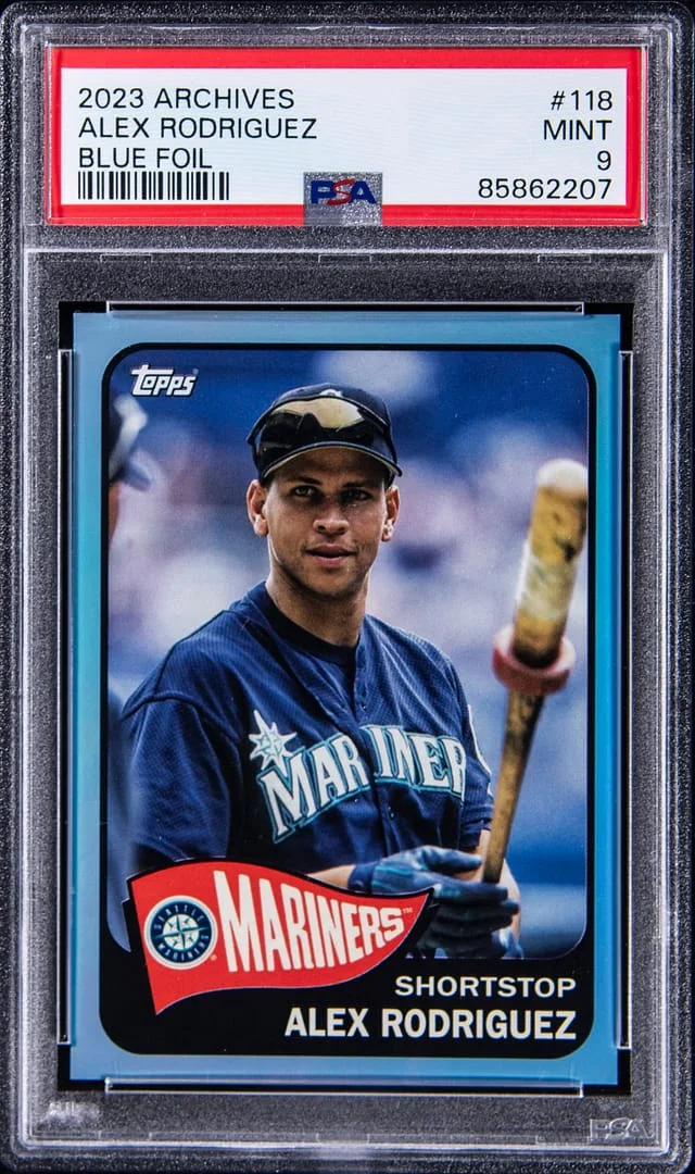 2023 Topps Archives Alex Rodriguez Blue Foil #118 card image