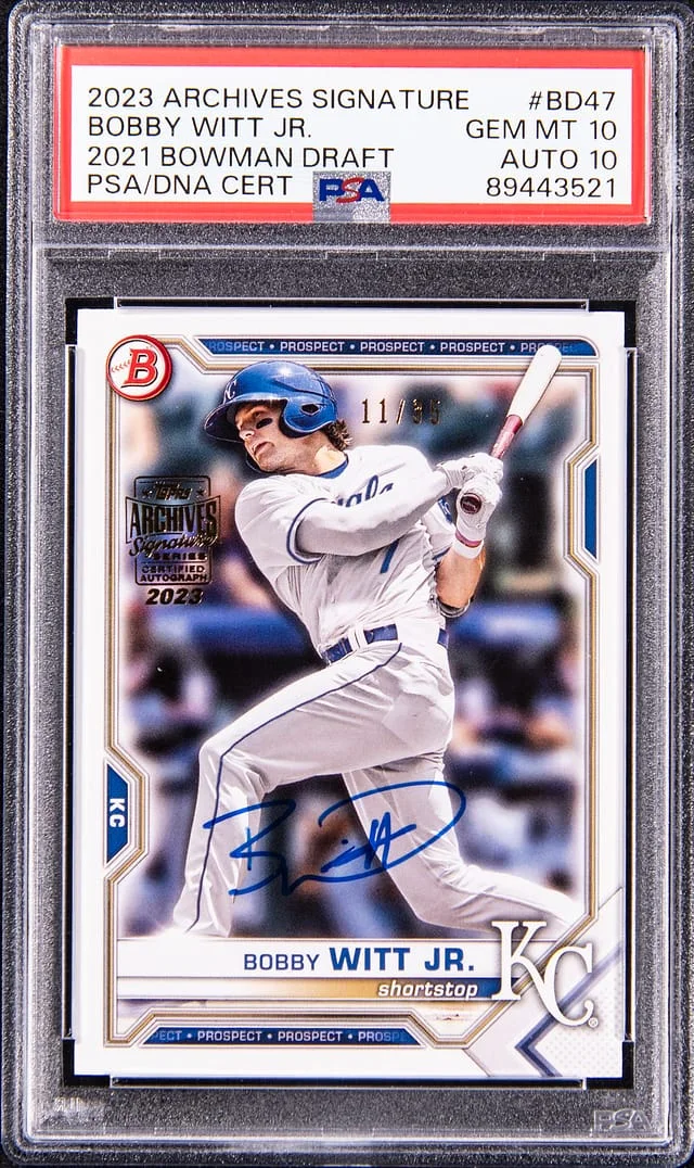 2023 Topps Archives Bobby Witt Jr. Signature 2021 Bowman Draft #BD-47 card image