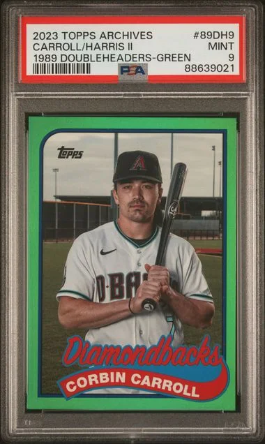 2023 Topps Archives Corbin Carroll /Michael Harris II 1989 Doubleheaders Green #89DH9 card image