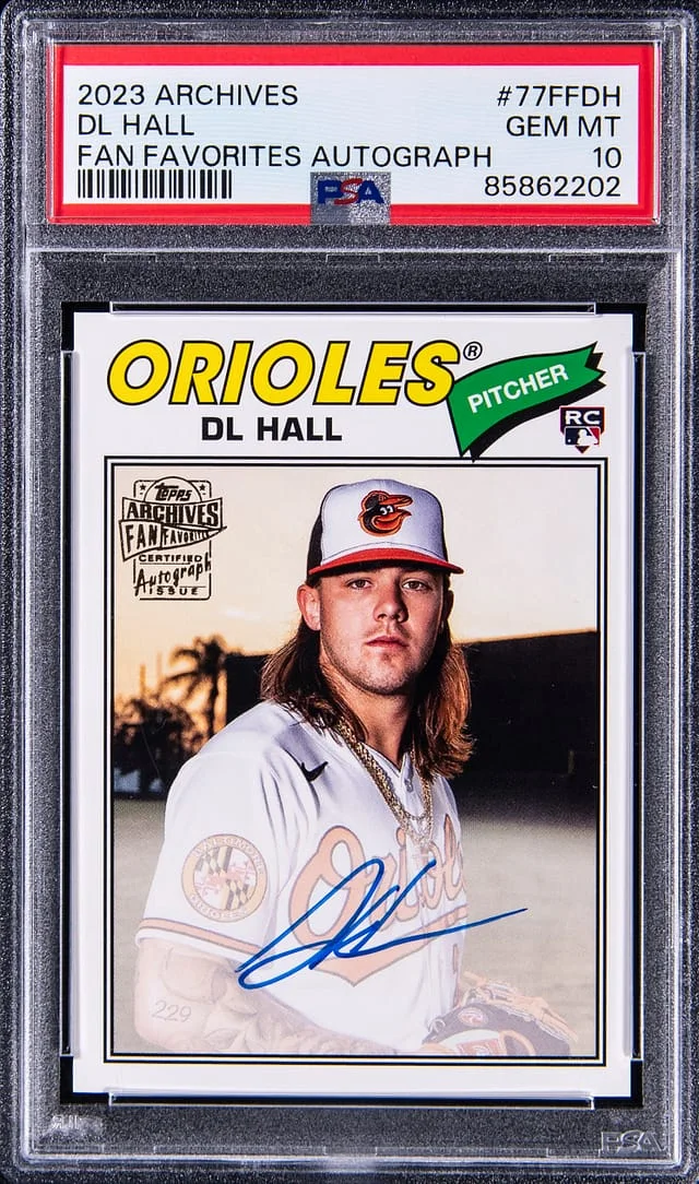 2023 Topps Archives DL Hall Fan Favorites Autograph #77FFDH card image