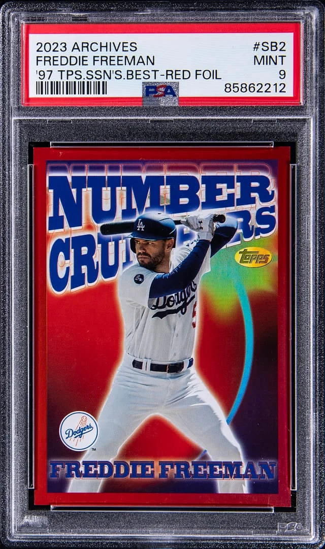 2023 Topps Archives Freddie Freeman 1997 Topps Season's Best Red Foil #SB2 card image