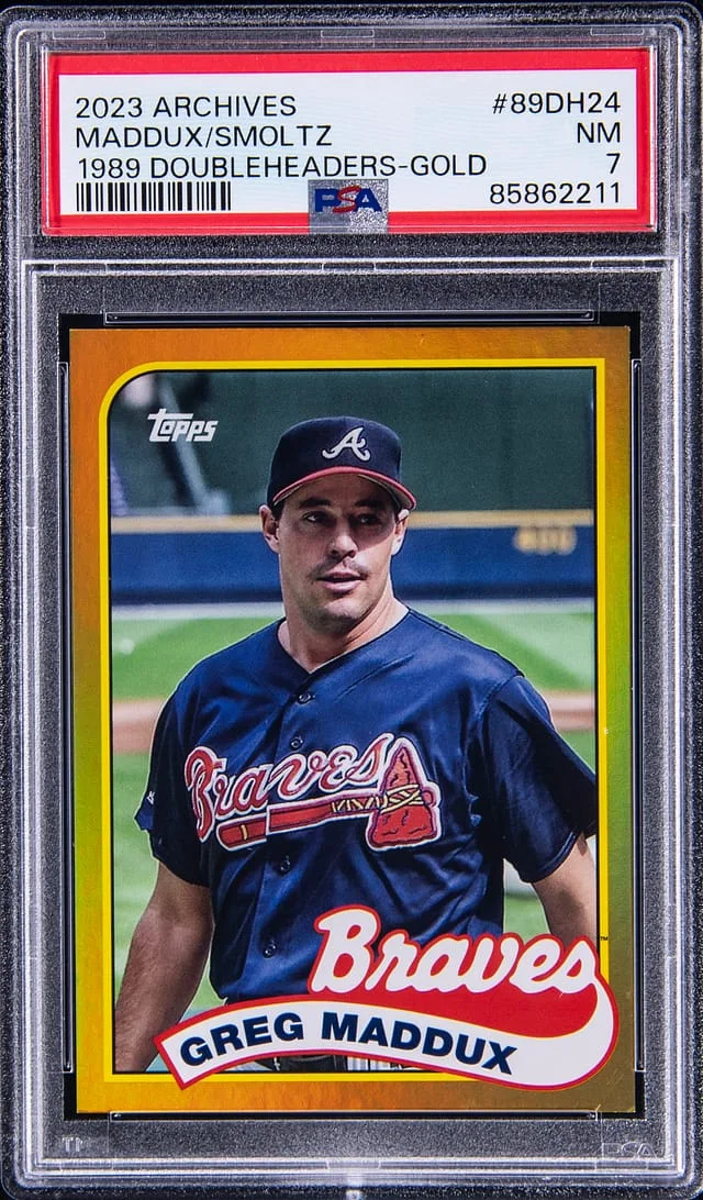 2023 Topps Archives Greg Maddux/John Smoltz 1989 Doubleheaders Gold #89DH24 card image