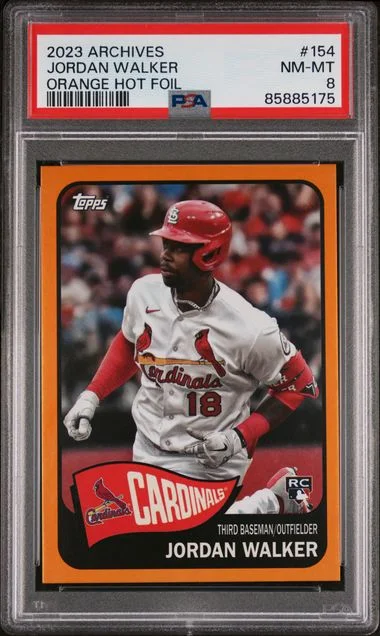 2023 Topps Archives Jordan Walker Orange Hot Foil #154 card image