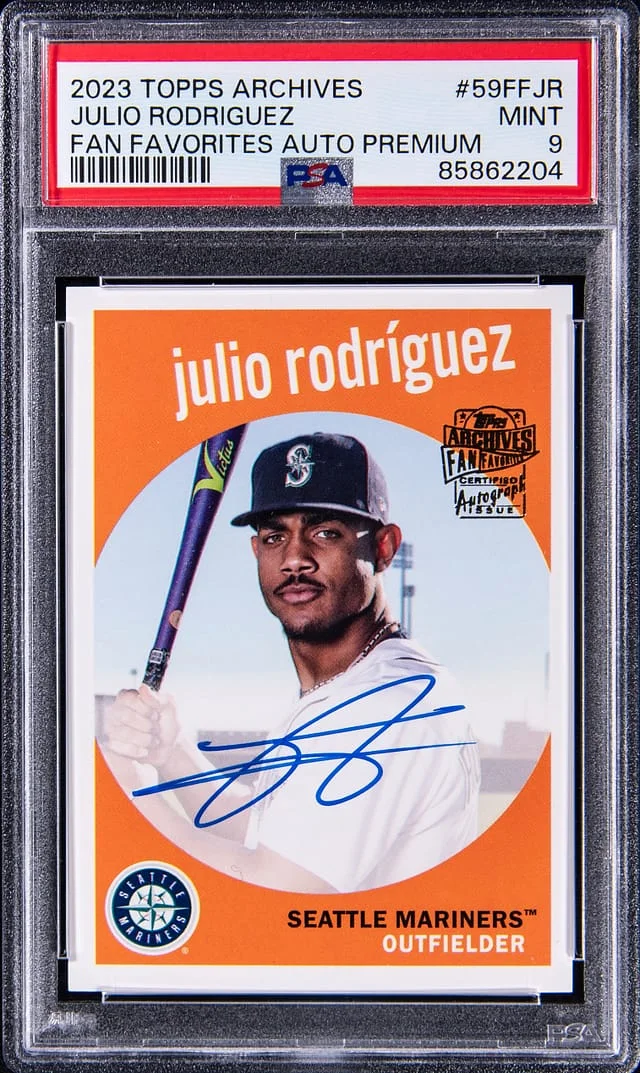 2023 Topps Archives Julio Rodriguez Fan Favorites Autograph Premium #59FFJR card image
