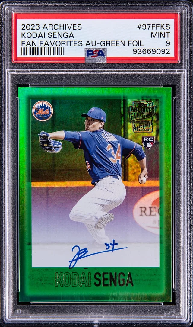 2023 Topps Archives Kodai Senga Fan Favorites Autograph Green Foil #97FF-KS card image