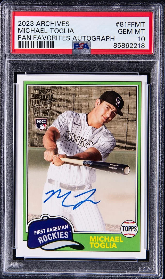 2023 Topps Archives Michael Toglia Fan Favorites Autograph #81FFMT card image