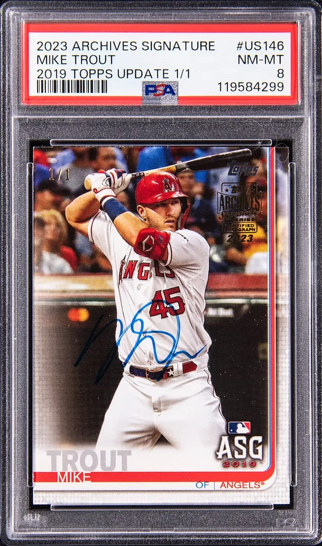 2023 Topps Archives Mike Trout Signature 2019 Topps Update #US-146 card image