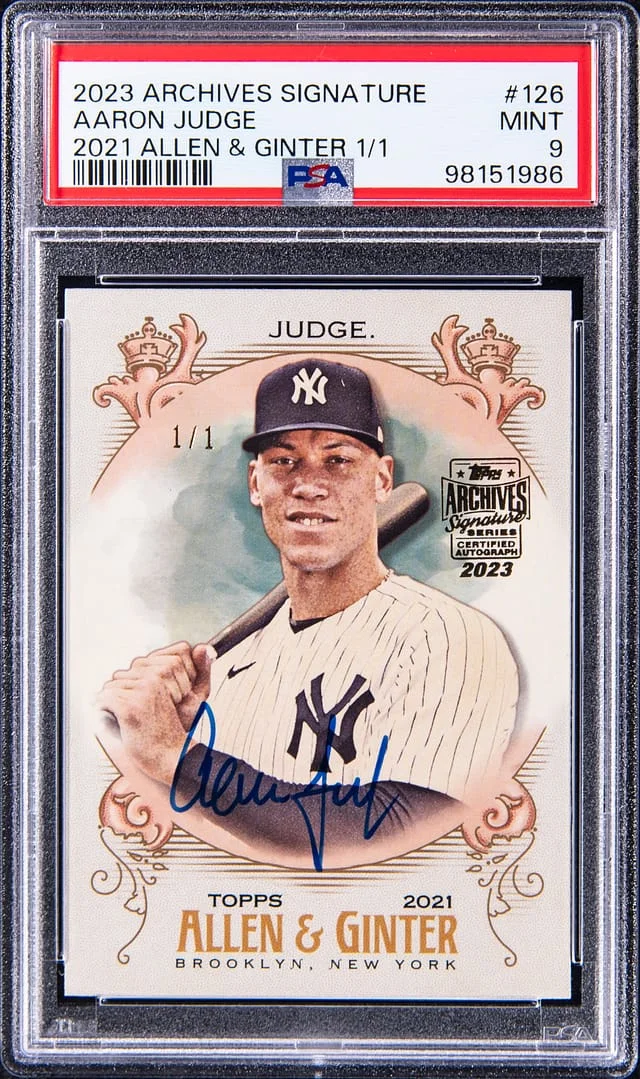 2023 Topps Archives Signature Series Aaron Judge 21 Allen & Ginter #126 card image