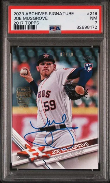 2023 Topps Archives Signature Series Joe Musgrove 2017 Topps #219 card image