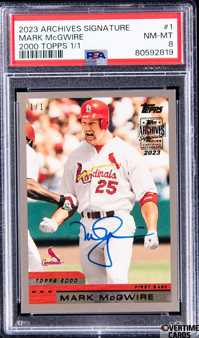 2023 Topps Archives Signature Series Mark McGwire 2000 Topps #1 card image