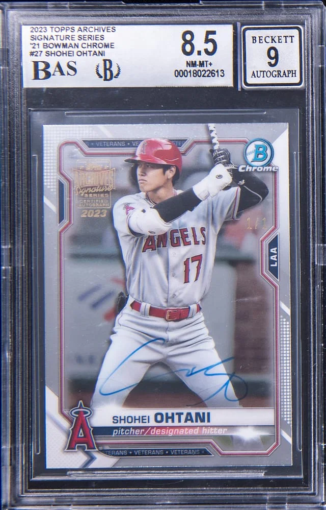 2023 Topps Archives Signature Series Shohei Ohtani 21 Bowman Chrome #27 card image