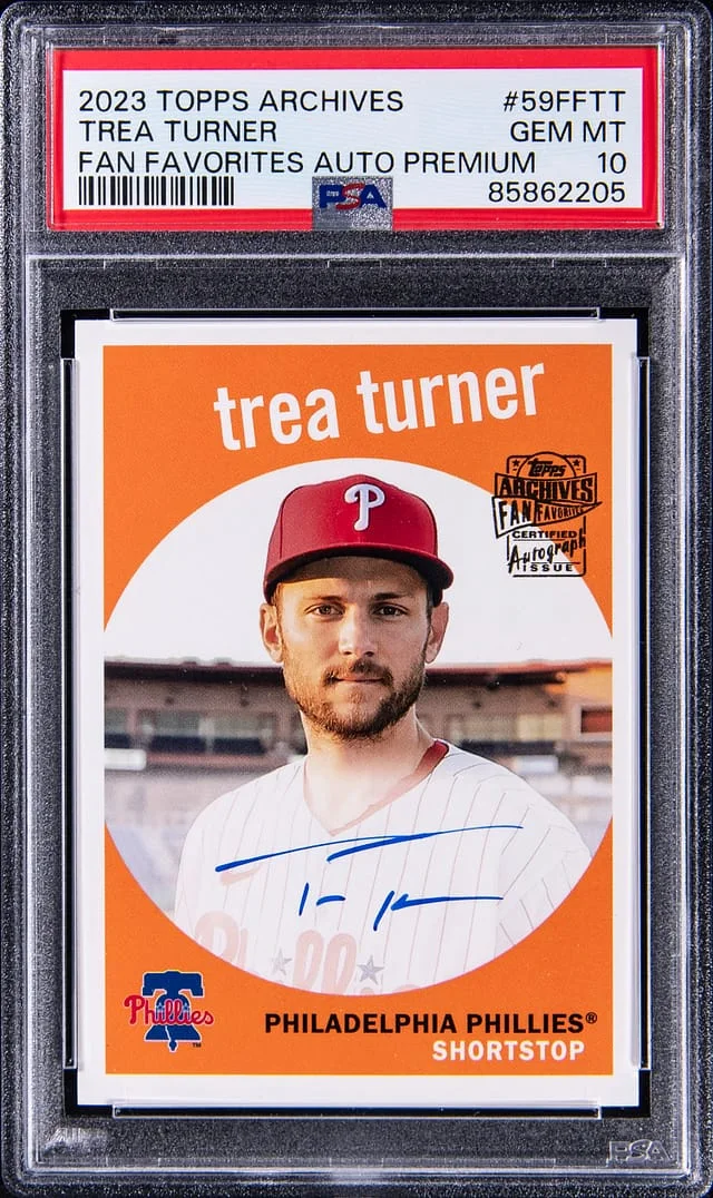 2023 Topps Archives Trea Turner Fan Favorites Autograph Premium #59FFTT card image