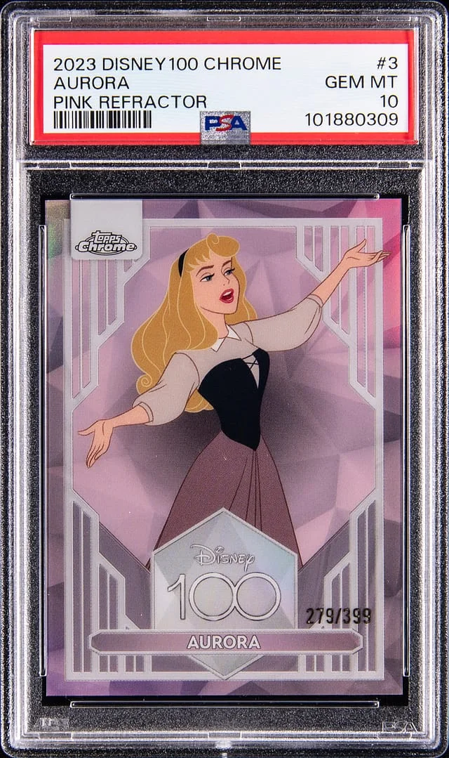 2023 Topps Aurora Disney100 Chrome Pink Refractor #3 card image