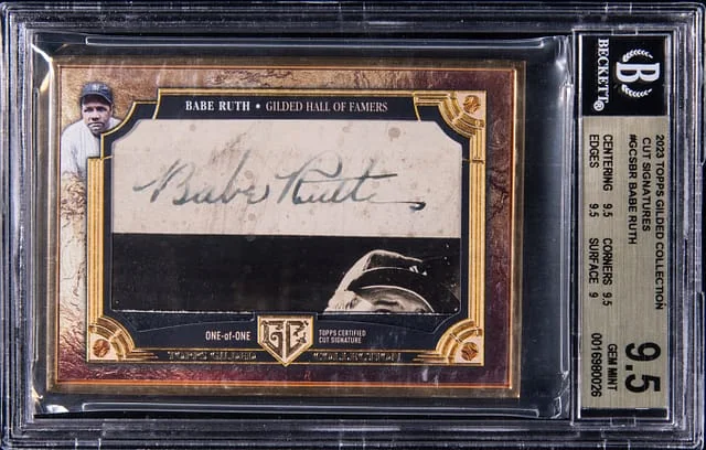 2023 Topps Babe Ruth Gilded Collection Cut Signatures #GCS-BR card image