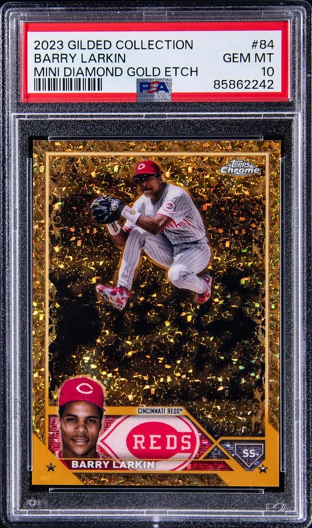 2023 Topps Barry Larkin Gilded Collection Mini Diamond Gold Etch #84 card image