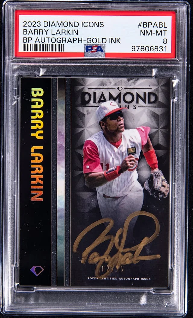 2023 Topps Barry Larkin Diamond Icons Black Polychromatink Autograph Gold Ink #BPA-BL card image