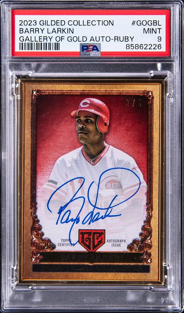 2023 Topps Barry Larkin Gilded Collection Gallery of Gold Autograph Ruby #GOGBL card image