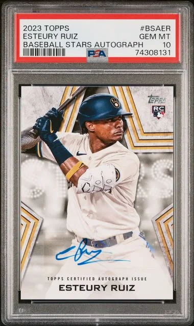 2023 Topps Baseball Esteury Ruiz Stars Autographs #BSA-ER card image