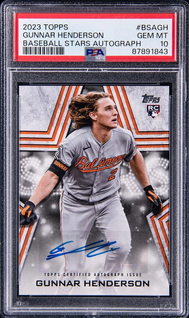 2023 Topps Baseball Gunnar Henderson Stars Autograph #BSAGH card image