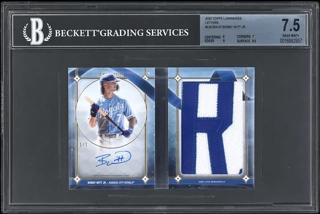 2023 Topps Bobby Witt Jr. Luminaries Letters #LBC-BWJR card image