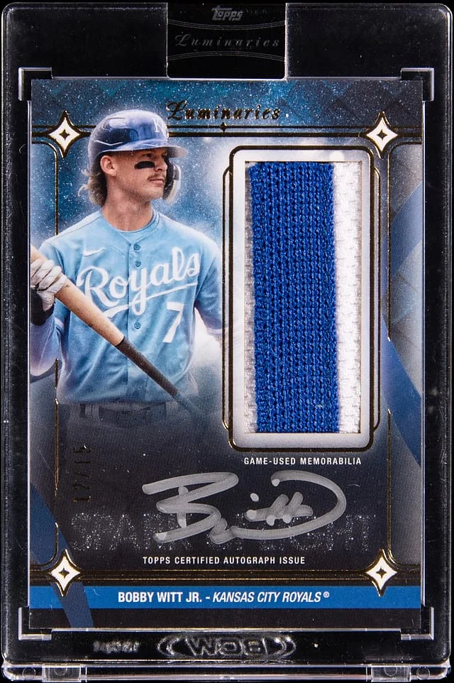 2023 Topps Bobby Witt Jr. Luminaries Spark Of Light Autographed Patch #SLP-BW card image