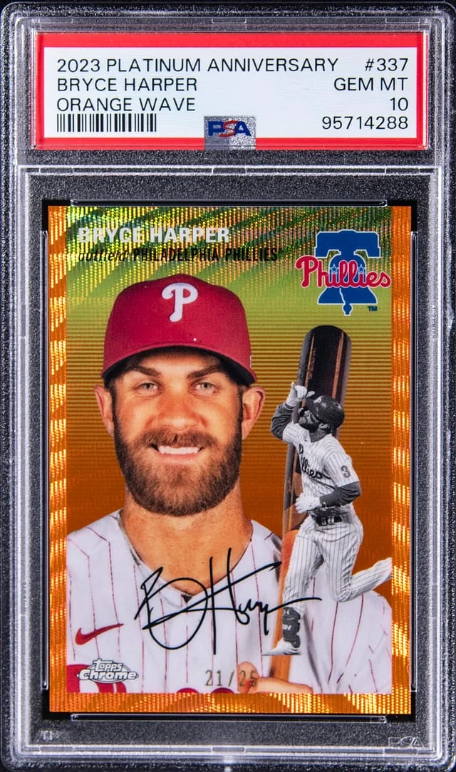 2023 Topps Bryce Harper Platinum Anniversary Orange Wave #337 card image