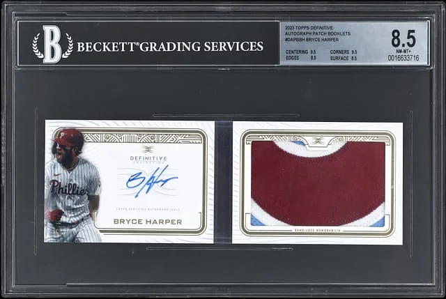 2023 Topps Bryce Harper Definitive Collection Autograph Patch Booklets #DAPBBH card image