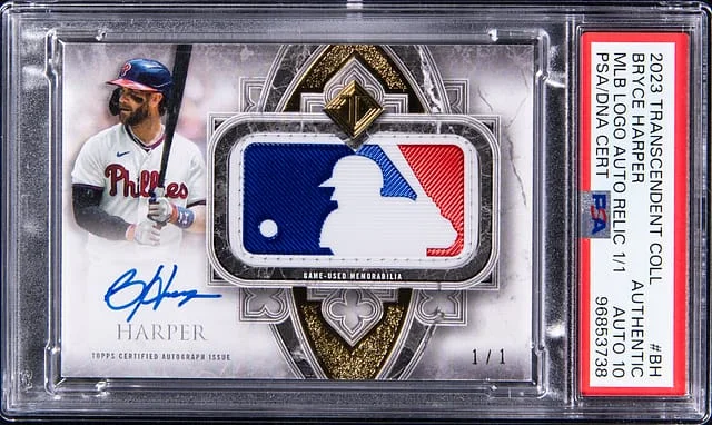 2023 Topps Bryce Harper Transcendent Collection MLB Logo Autograph Relic #MLBAR-BH card image