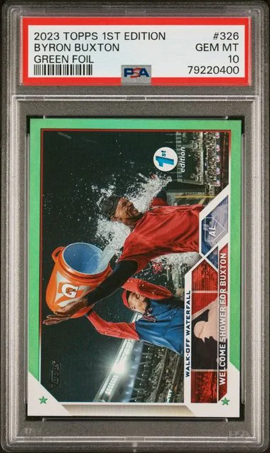 2023 Topps Byron Buxton 1st Edition Green Foil #326 card image