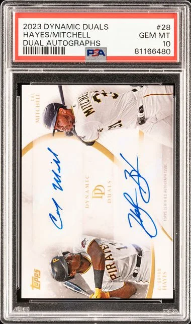 2023 Topps Cal Mitchell/Ke'Bryan Hayes Dynamic Duals Dual Autographs #28 card image