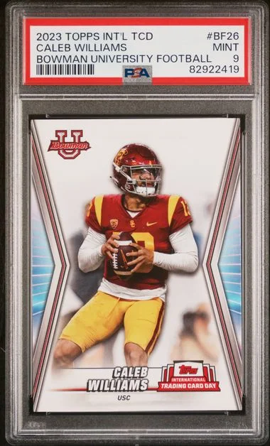 2023 Topps Caleb Williams International Trading Card Day Bowman University Football #BF26 card image