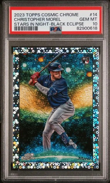 2023 Topps Christopher Morel Cosmic Chrome Stars In The Night Black Eclipse #14 card image