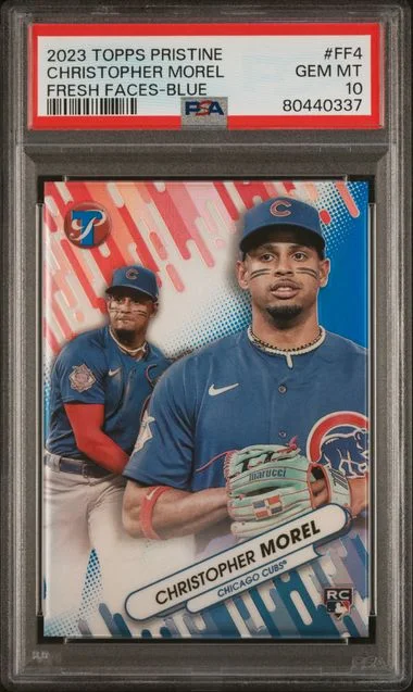 2023 Topps Christopher Morel Pristine Fresh Faces Blue #Ff4 card image