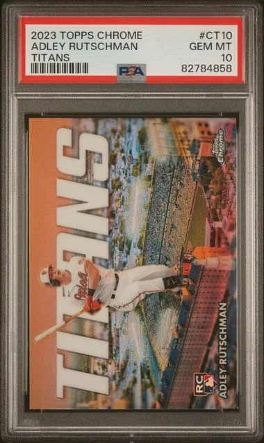 2023 Topps Chrome Adley Rutschman Topps Chrome Titans #CT10 card image