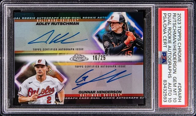 2023 Topps Chrome Adley Rutschman/Gunnar Henderson Dual Autographs #DRA-RH card image