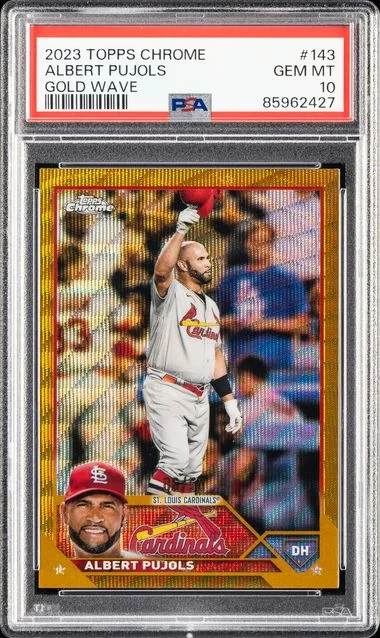 2023 Topps Chrome Albert Pujols Green Wave Refractor #143 card image