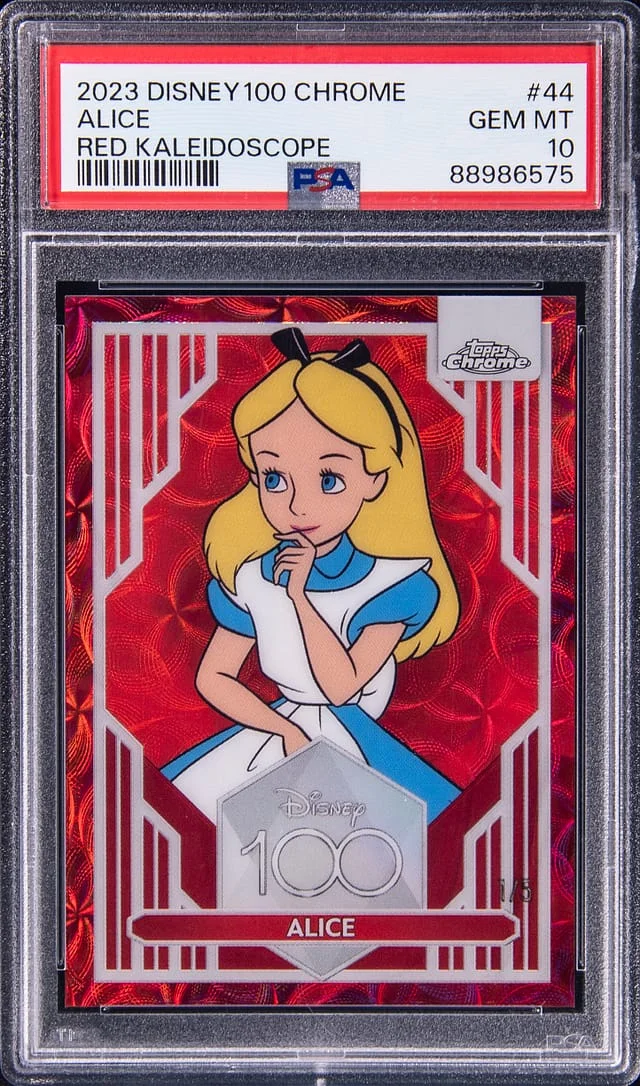 2023 Topps Chrome Alice Disney 100 Red Kaleidoscope #44 card image