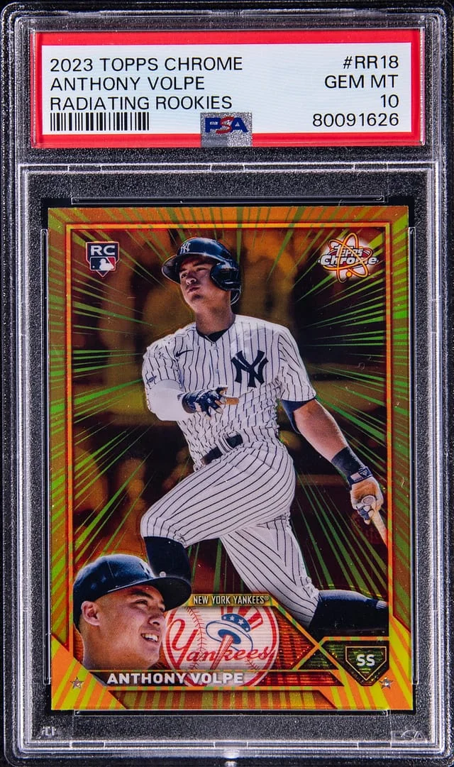 2023 Topps Chrome Anthony Volpe Radiating Rookies #RR-18 card image
