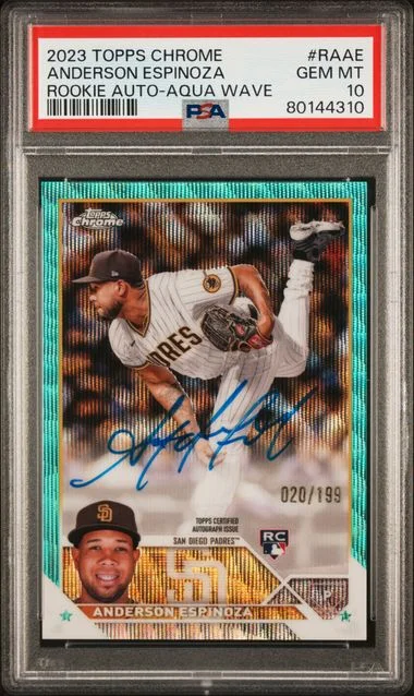 2023 Topps Chrome Autograph Aqua Wave Raae Anderson Espinoza #no-number card image