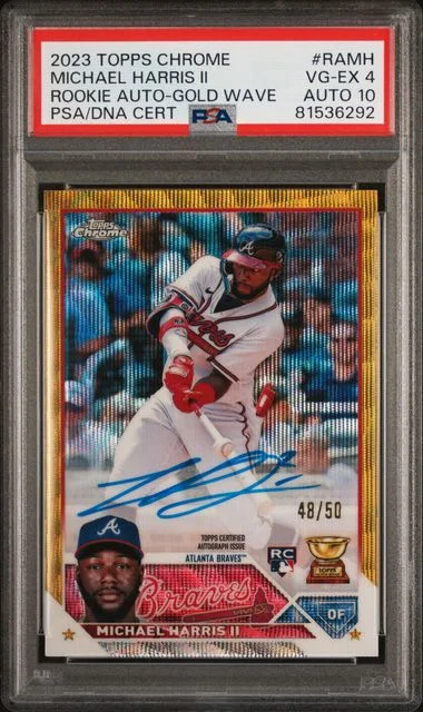 2023 Topps Chrome Autograph Gold Wave Ramh Michael Harris II #no-number card image