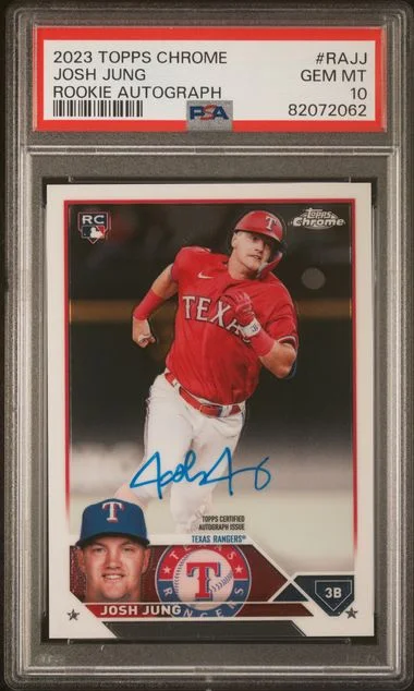 2023 Topps Chrome Autograph Rajj Josh Jung #no-number card image