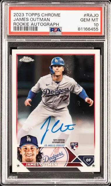 2023 Topps Chrome Autograph Rajo James Outman #no-number card image
