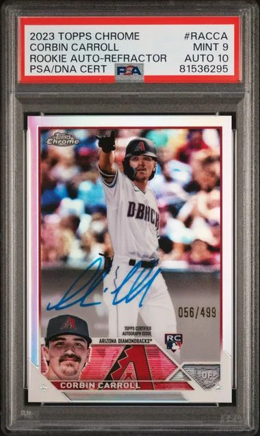 2023 Topps Chrome Autograph Refractor Racca Corbin Carroll #no-number card image