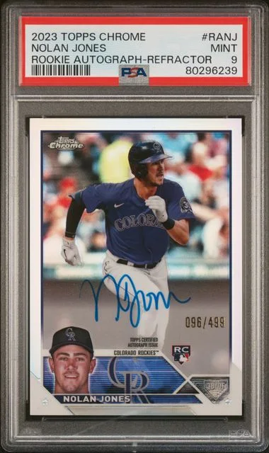 2023 Topps Chrome Autograph Refractor Ranj Nolan Jones #no-number card image