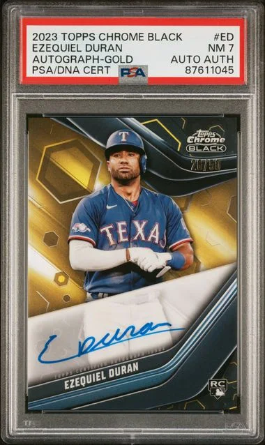 2023 Topps Chrome Black Ezequiel Duran Autograph Gold #ED card image