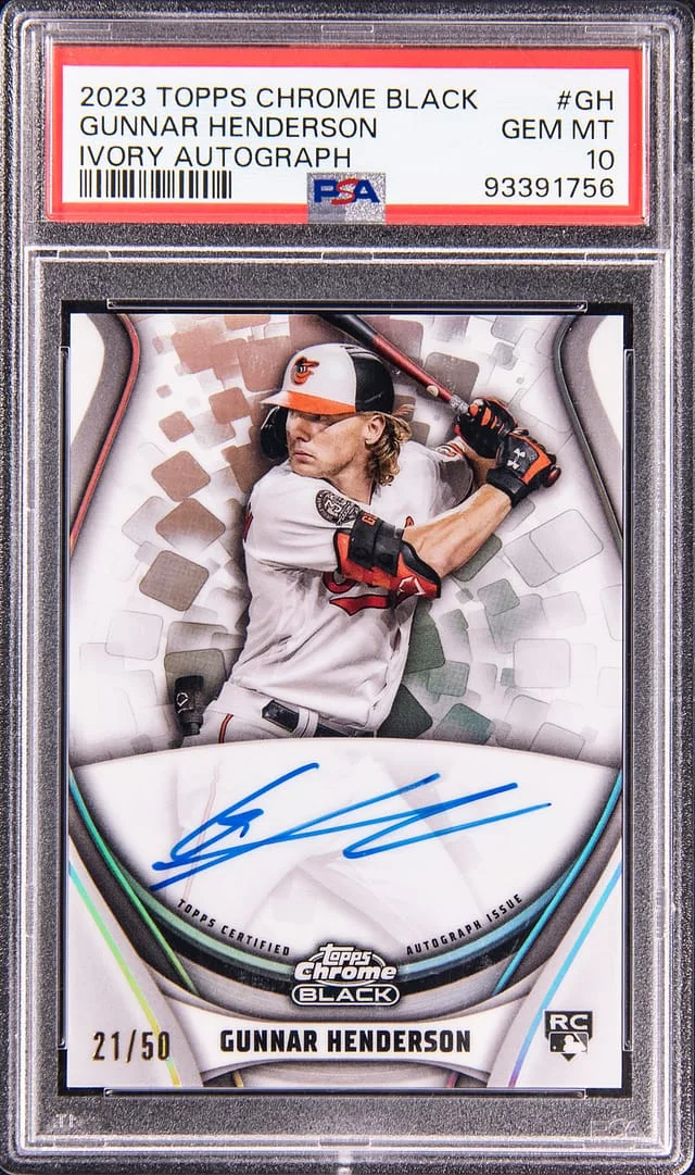 2023 Topps Chrome Black Gunnar Henderson Ivory Autograph #GH card image