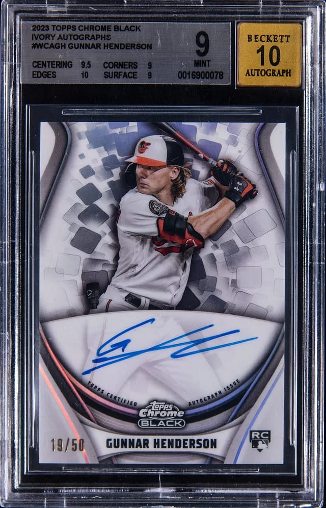 2023 Topps Chrome Black Gunnar Henderson Ivory Autographs #WCA-GH card image