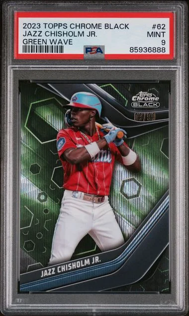 2023 Topps Chrome Black Jazz Chisholm Jr. Green Wave #62 card image