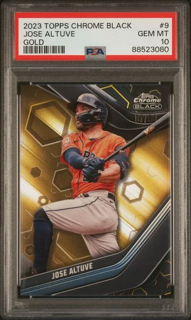 2023 Topps Chrome Black Jose Altuve Gold #9 card image