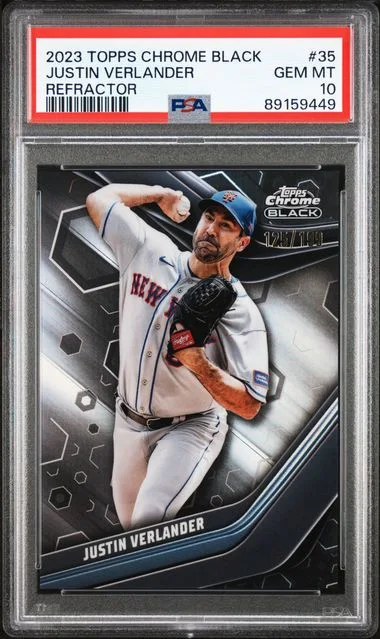 2023 Topps Chrome Black Justin Verlander Refractor #35 card image